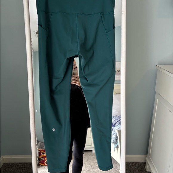 LULULEMON Wunder Train HR Tight 25” Pockets Color Teal Size 12 - Picture 4 of 6